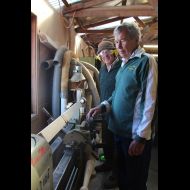 Woodies turning a roof finial
